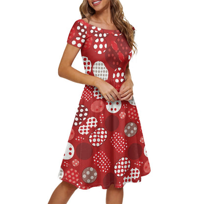 Off shoulder short sleeved dress