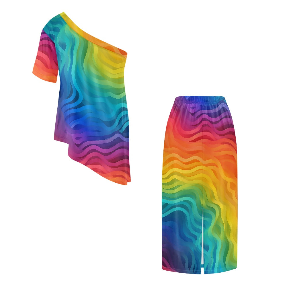 Elegant Off-Shoulder Two-Piece Dress for Women