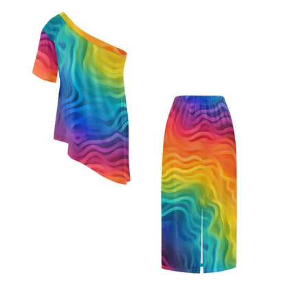 Elegant Off-Shoulder Two-Piece Dress for Women