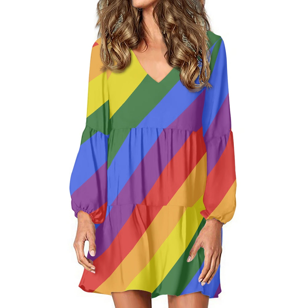 Rainbow Women's long sleeve dressRainbow