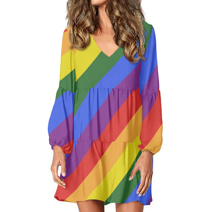 Rainbow Women's long sleeve dressRainbow
