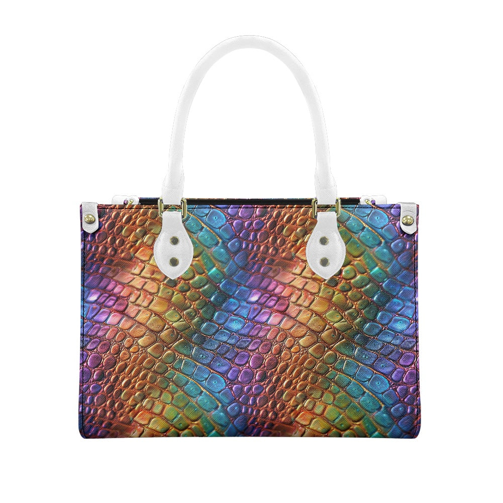 Alligator Rainbow Pride Women's PU leather twill handbag