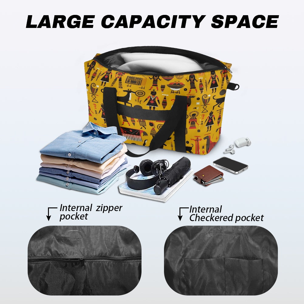 African Ethnic pattern on Yellow Lightweight luggage