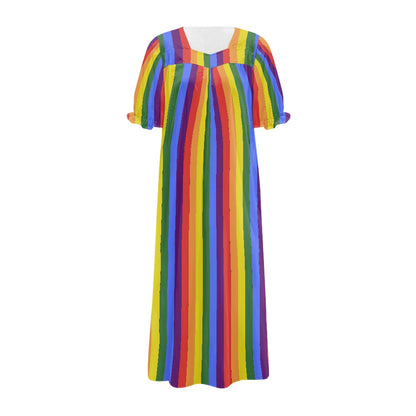 Puff sleeve dress white