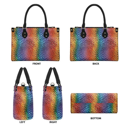 Unique Ostrich Rainbow Pride Women's PU Leather Twill Handbag