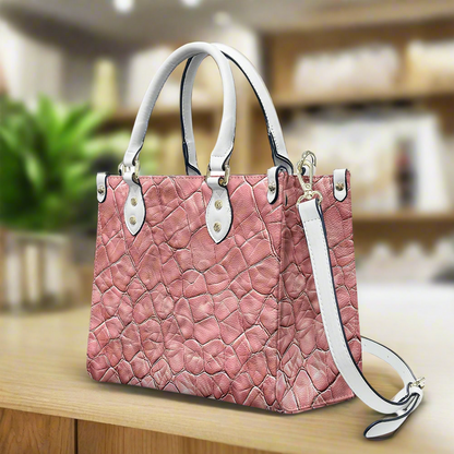 Pink Lambskin print Women's PU leather twill handbag