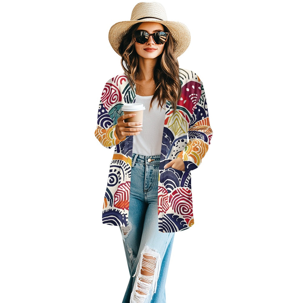 Long-sleeved cardigan jacket white