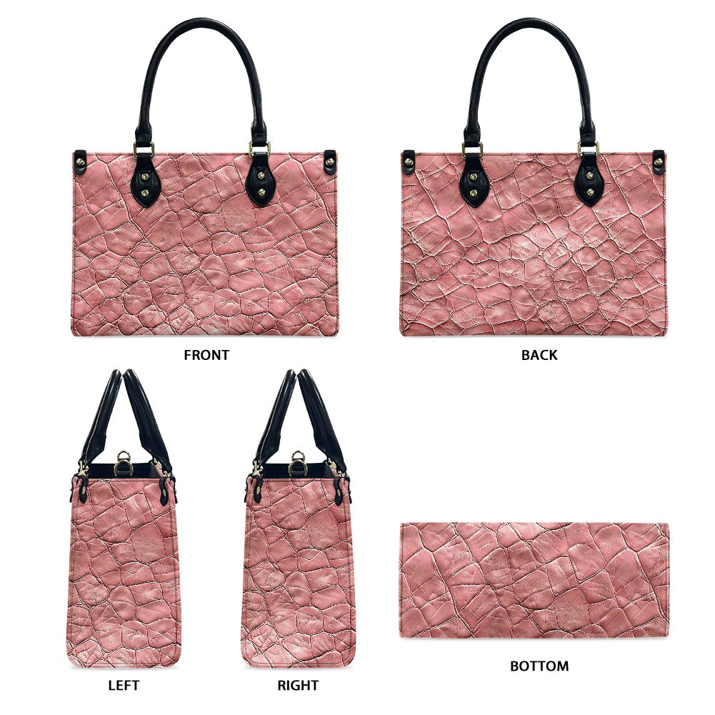 Pink Lambskin print Women's PU leather twill handbag