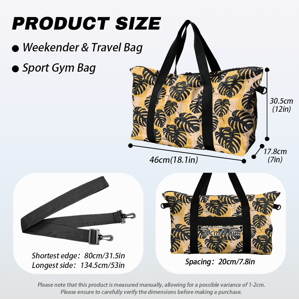 Monstera Leaves on Geometric pattern Lightweight luggage