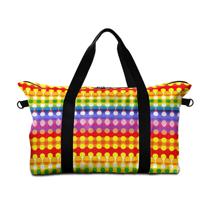 Polka Dots on Rainbow Stripes Lightweight luggage