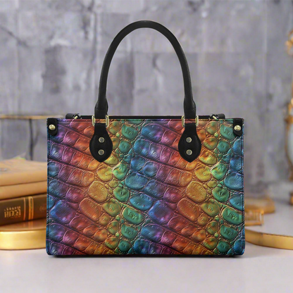 Alligator Rainbow Pride Women's PU leather twill handbag