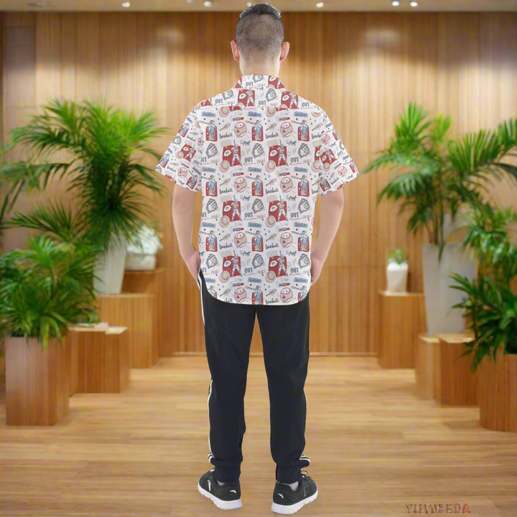 Baseball Men's Hawaiian Shirt | Men's Aloha Shirt