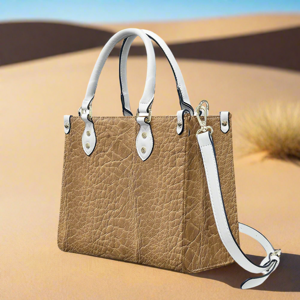 Golden Dune: Classic Textured PU Leather Women's Twill Handbag