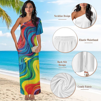 Elegant Off-Shoulder Two-Piece Dress for Women