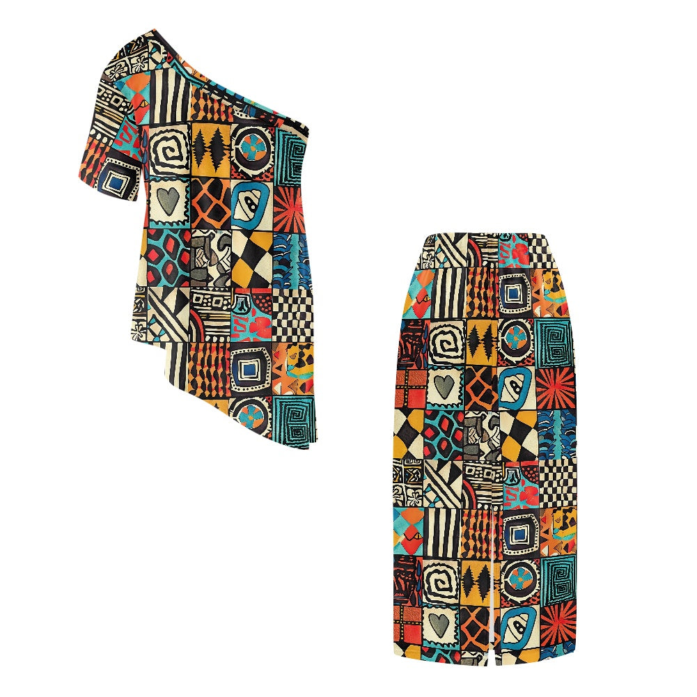 Elegant Off-Shoulder Two-Piece Dress for Women