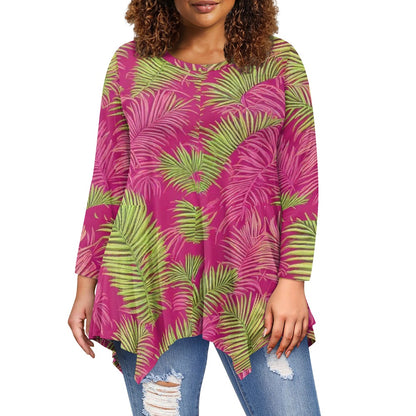 Women's irregular long sleeve tops