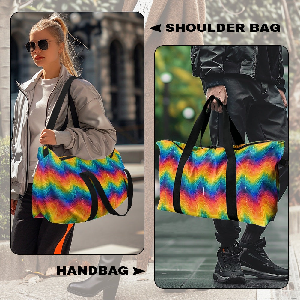 Rainbow Wavy Lines Lightweight luggage