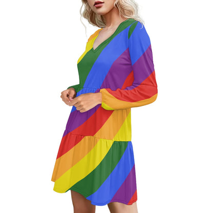 Rainbow Women's long sleeve dressRainbow