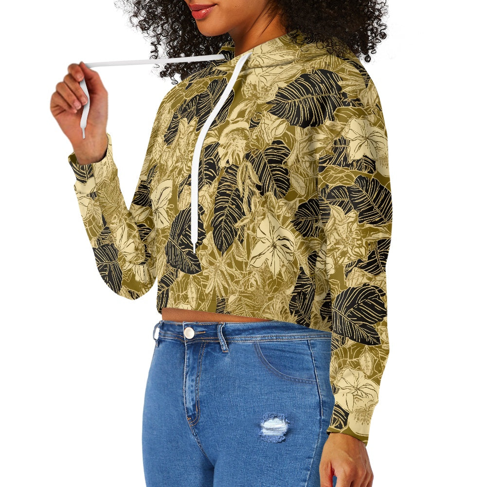 Women's midriff-baring sweatshirt - Tropical