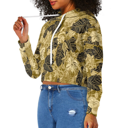 Women's midriff-baring sweatshirt - Tropical