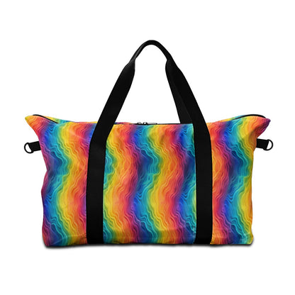 Rainbow Wavy Lines Lightweight luggage white ONESIZE