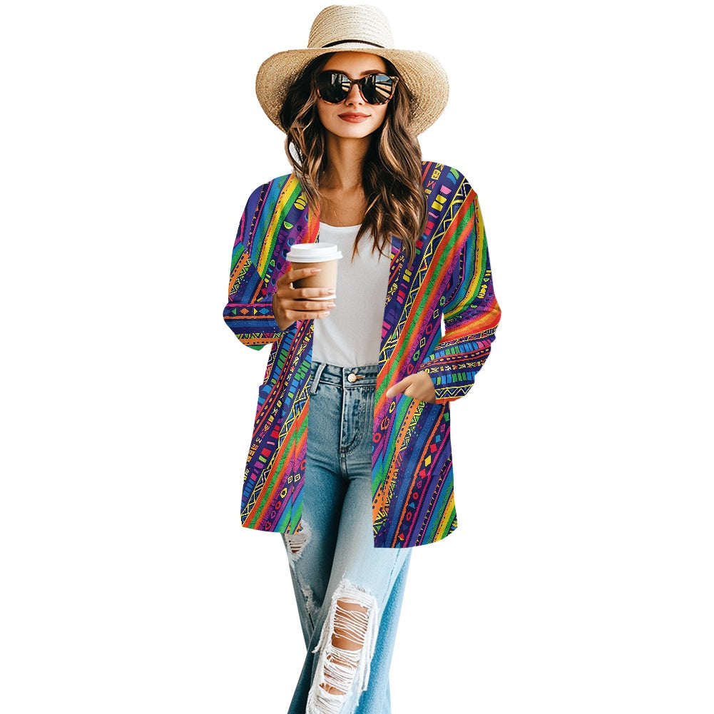 Long-sleeved cardigan jacket white