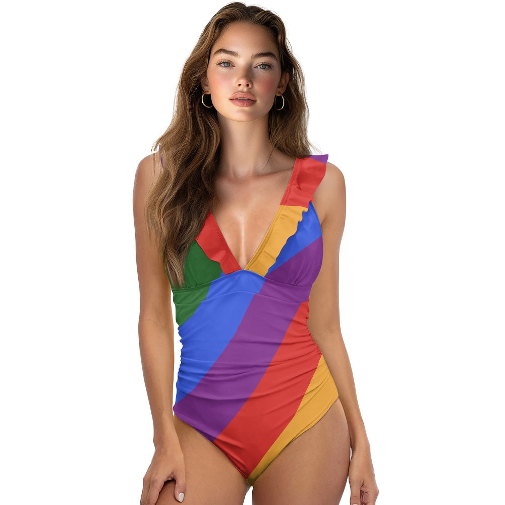 Women's Double Ruffle One-Piece Swimsuit