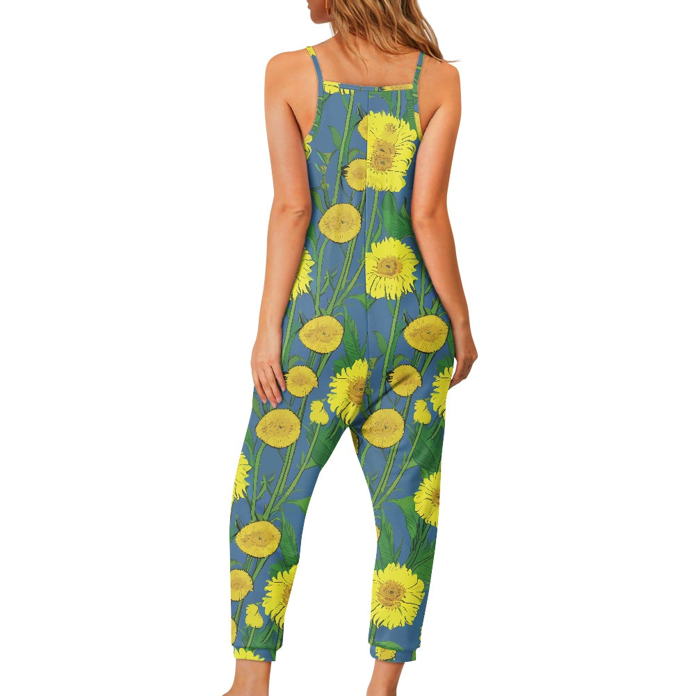 Sunflower Rompers - Exclusive One-of-a-Kind Luxury Romper - Limited Edition, Ethically Made, and Stylishly Comfortable