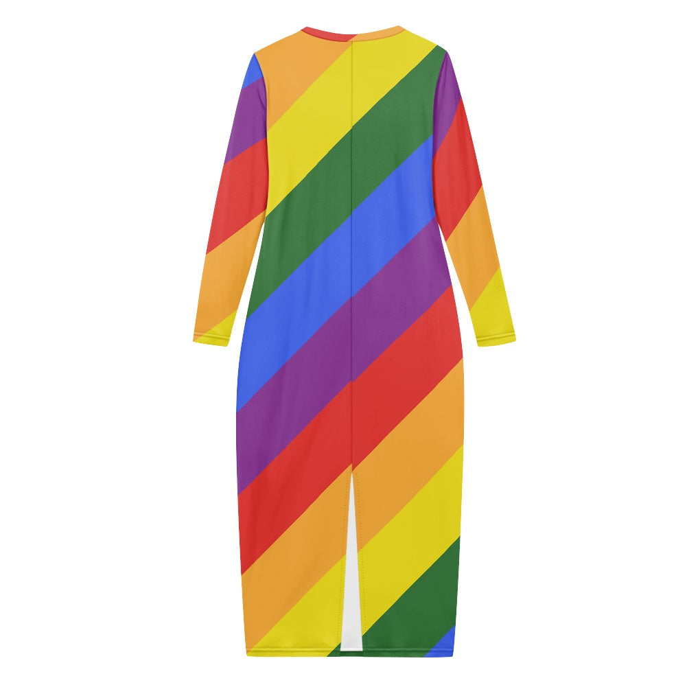 Rainbow Women's long-sleeved dress (extended)