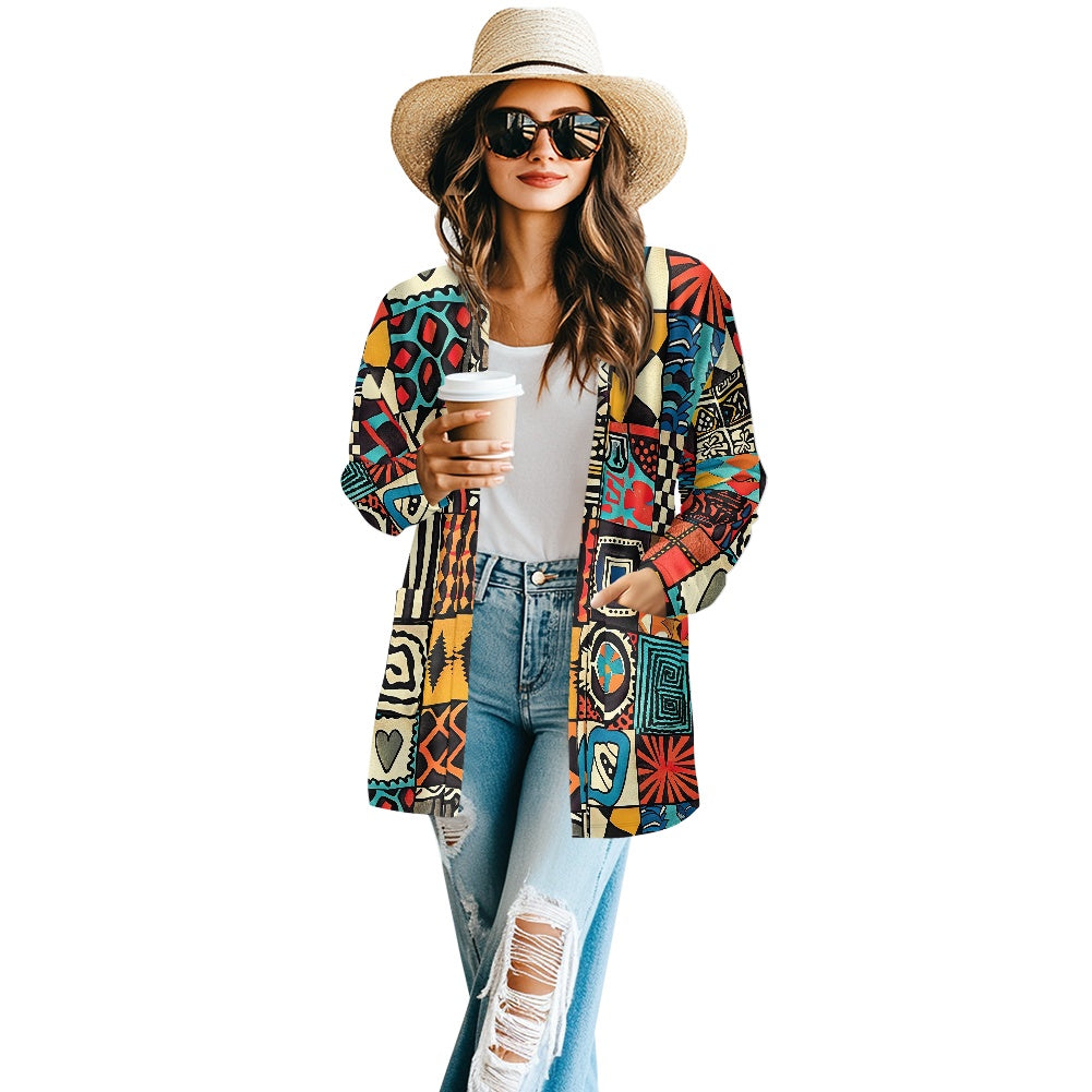 Long-sleeved cardigan jacket white