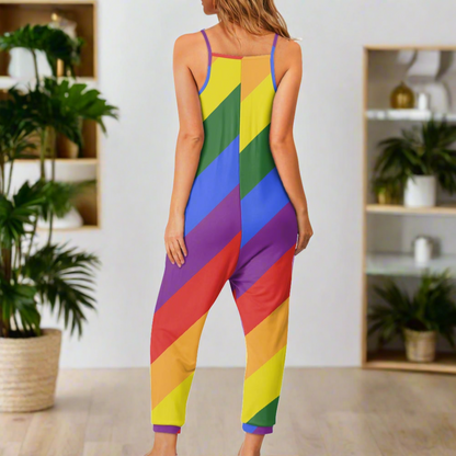 Rainbow Loose Fit Romper | Comfortable, Vibrant & Perfect for Beach or Yoga