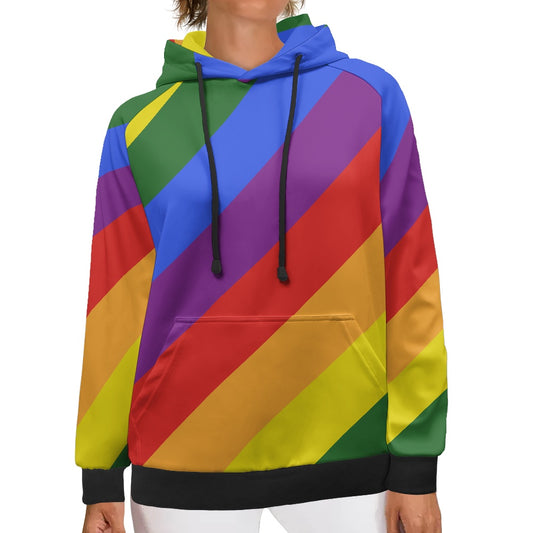Rainbow Women's Hooded Sweatshirt white