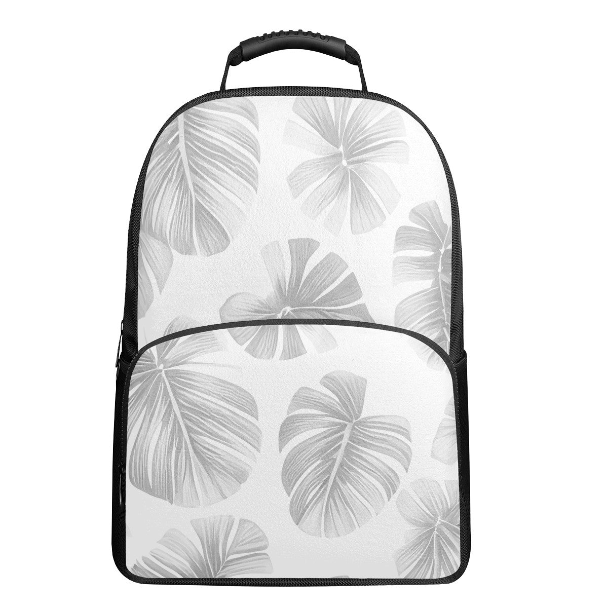 White Monstera 17 Inch Felt Backpack