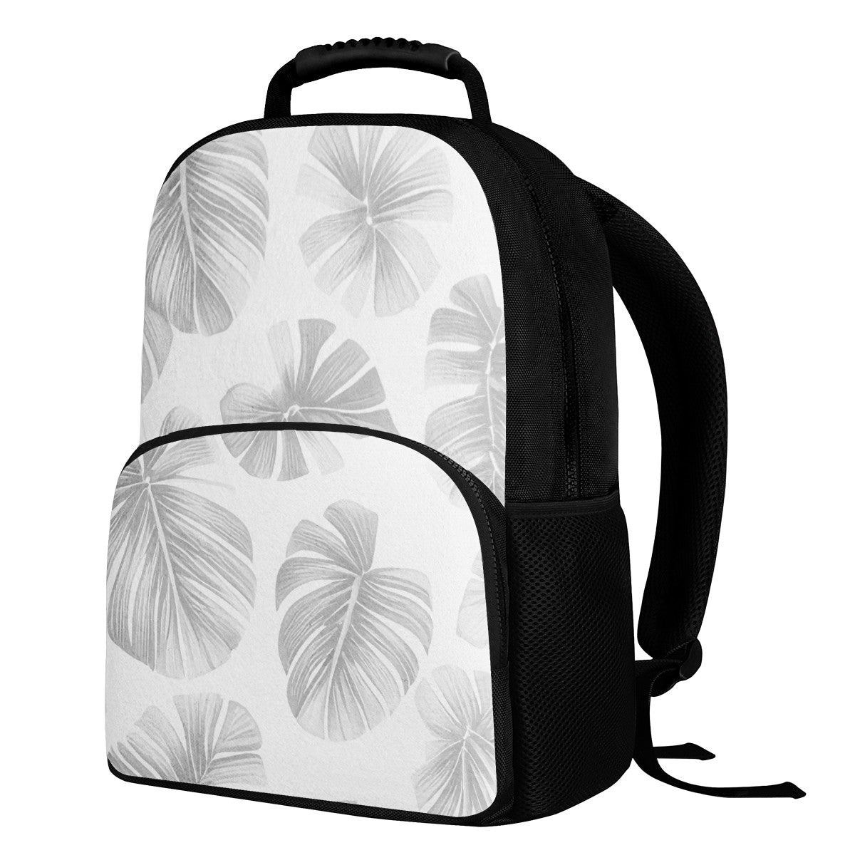 White Monstera 17 Inch Felt Backpack