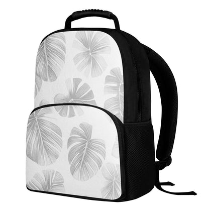 White Monstera 17 Inch Felt Backpack