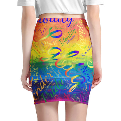 LGBTQ Word Cloud Women’s Mini Skirt