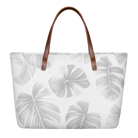 White Monstera Women's Tote Bag