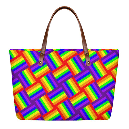 Rainbow Weave Women's Tote Bag