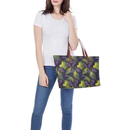 Luxtrini Iridescent Syngonium: Purple and Yellow Women's Tote Bag