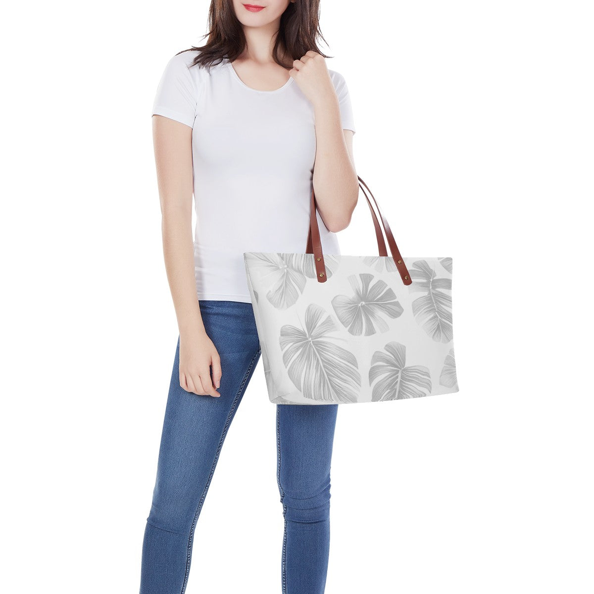 White Monstera Women's Tote Bag