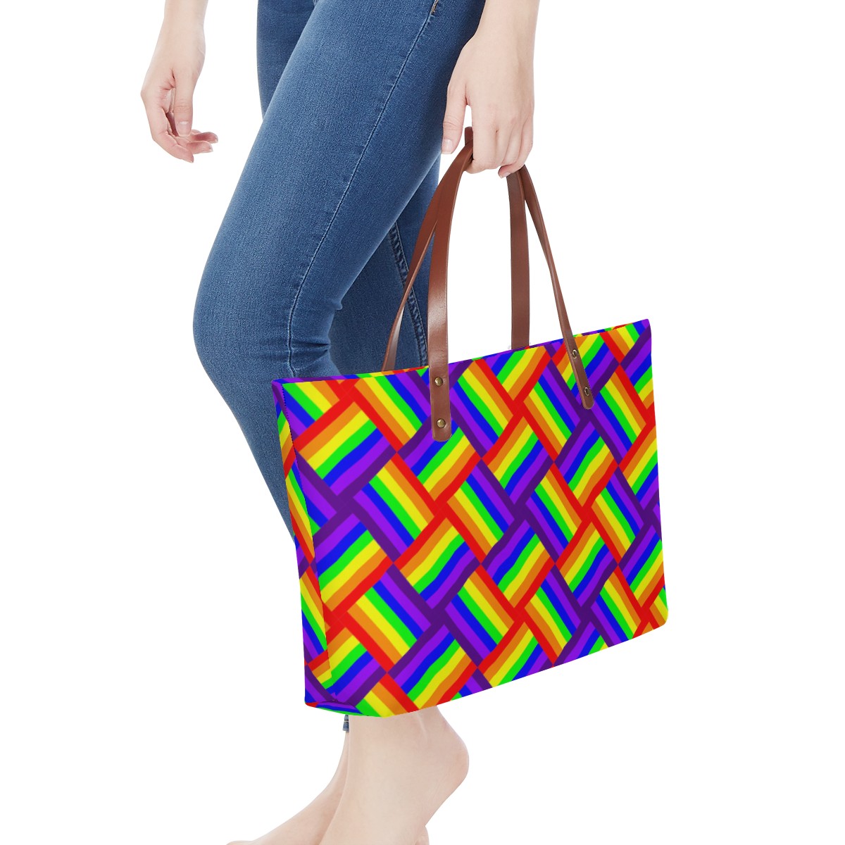 Rainbow Weave Women's Tote Bag