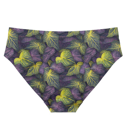 Luxtrini Iridescent Syngonium: Purple and Yellow Women's Bikini Briefs