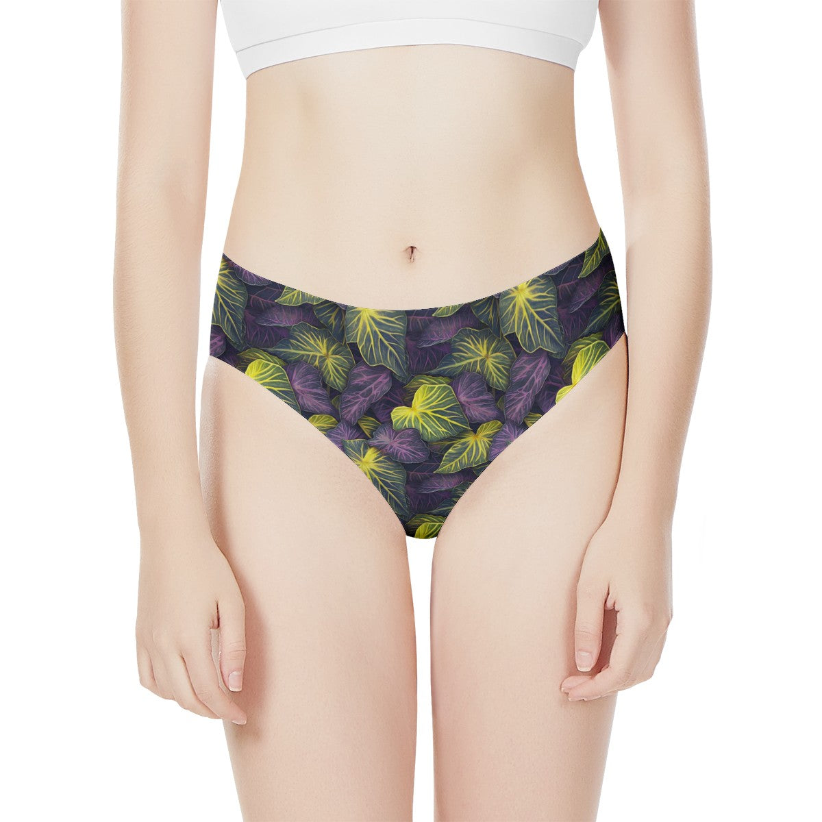 Luxtrini Iridescent Syngonium: Purple and Yellow Women's Bikini Briefs