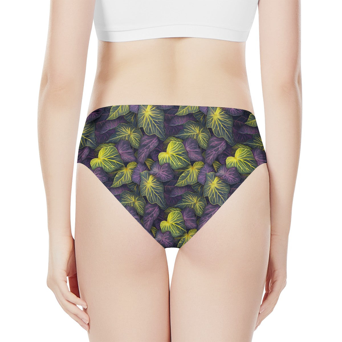 Luxtrini Iridescent Syngonium: Purple and Yellow Women's Bikini Briefs