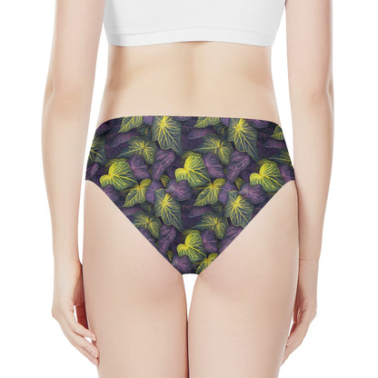 Luxtrini Iridescent Syngonium: Purple and Yellow Women's Bikini Briefs