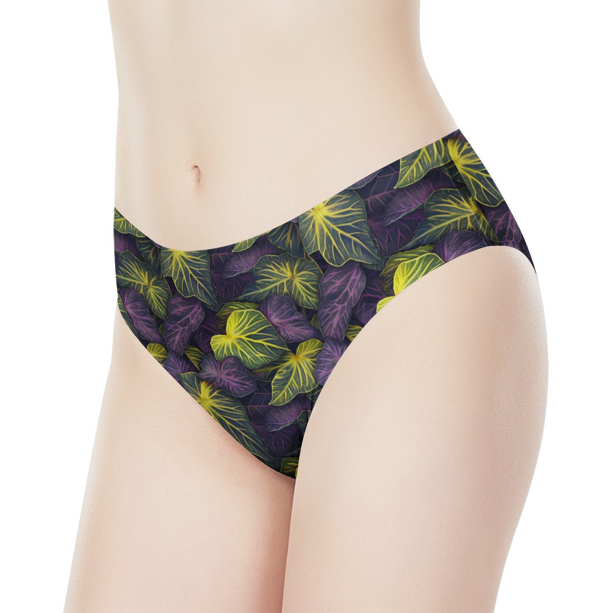 Luxtrini Iridescent Syngonium: Purple and Yellow Women's Bikini Briefs