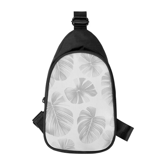 White Monstera Chest Bags