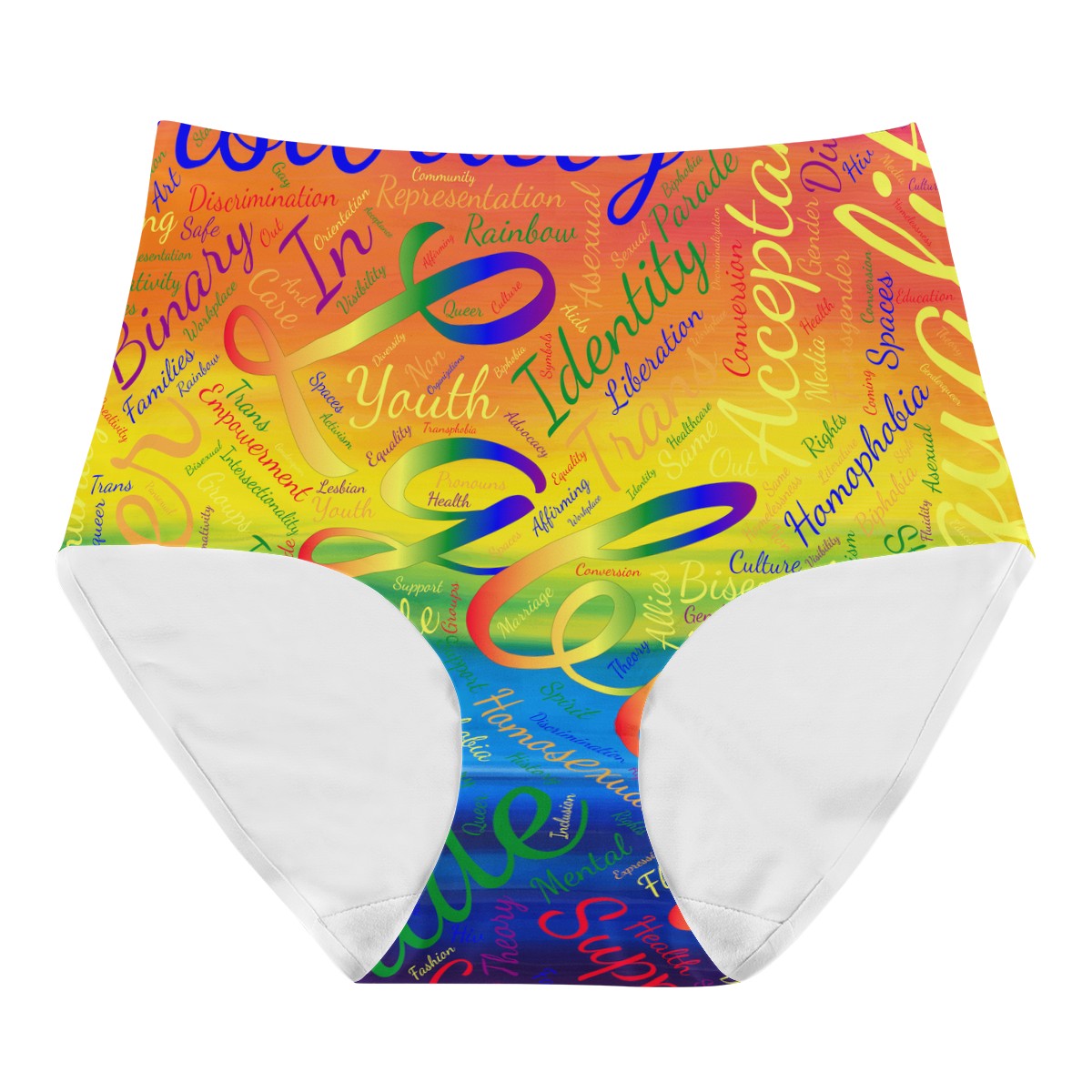 LGBTQ Word Cloud Women's High Waisted Briefs