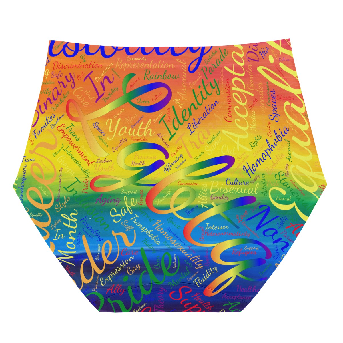 LGBTQ Word Cloud Women's High Waisted Briefs