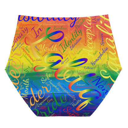 LGBTQ Word Cloud Women's High Waisted Briefs